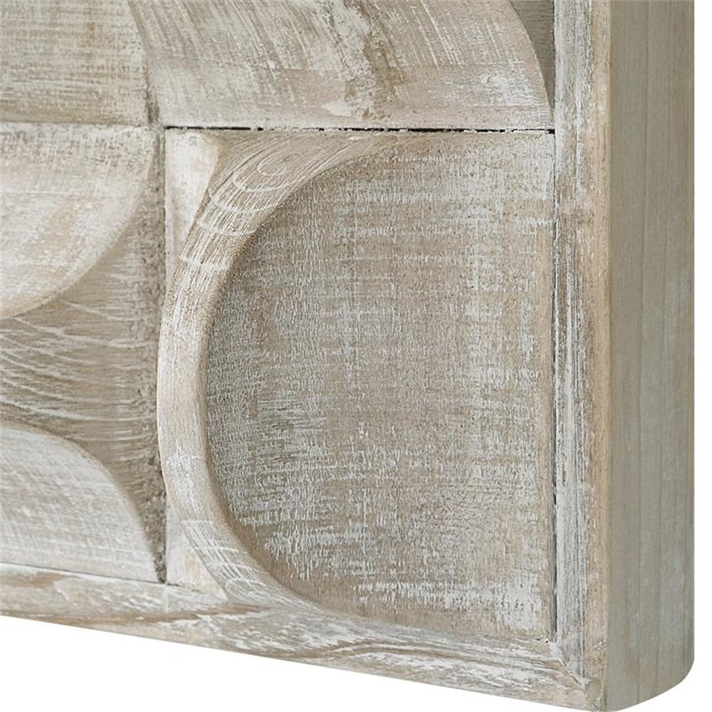 Bowery Hill Contemporary Fir Wood and MDF Wall Decor in Natural and Ivory