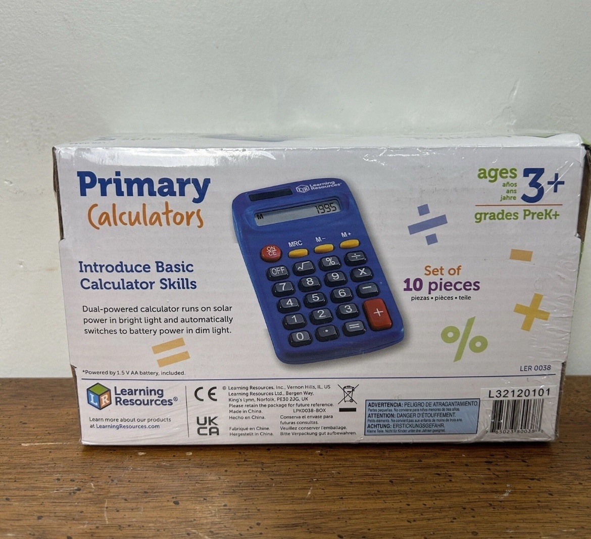 Learning Resources Set of 10 Primary Basic Calculator PreK+ Math Ages 3+ LER0038