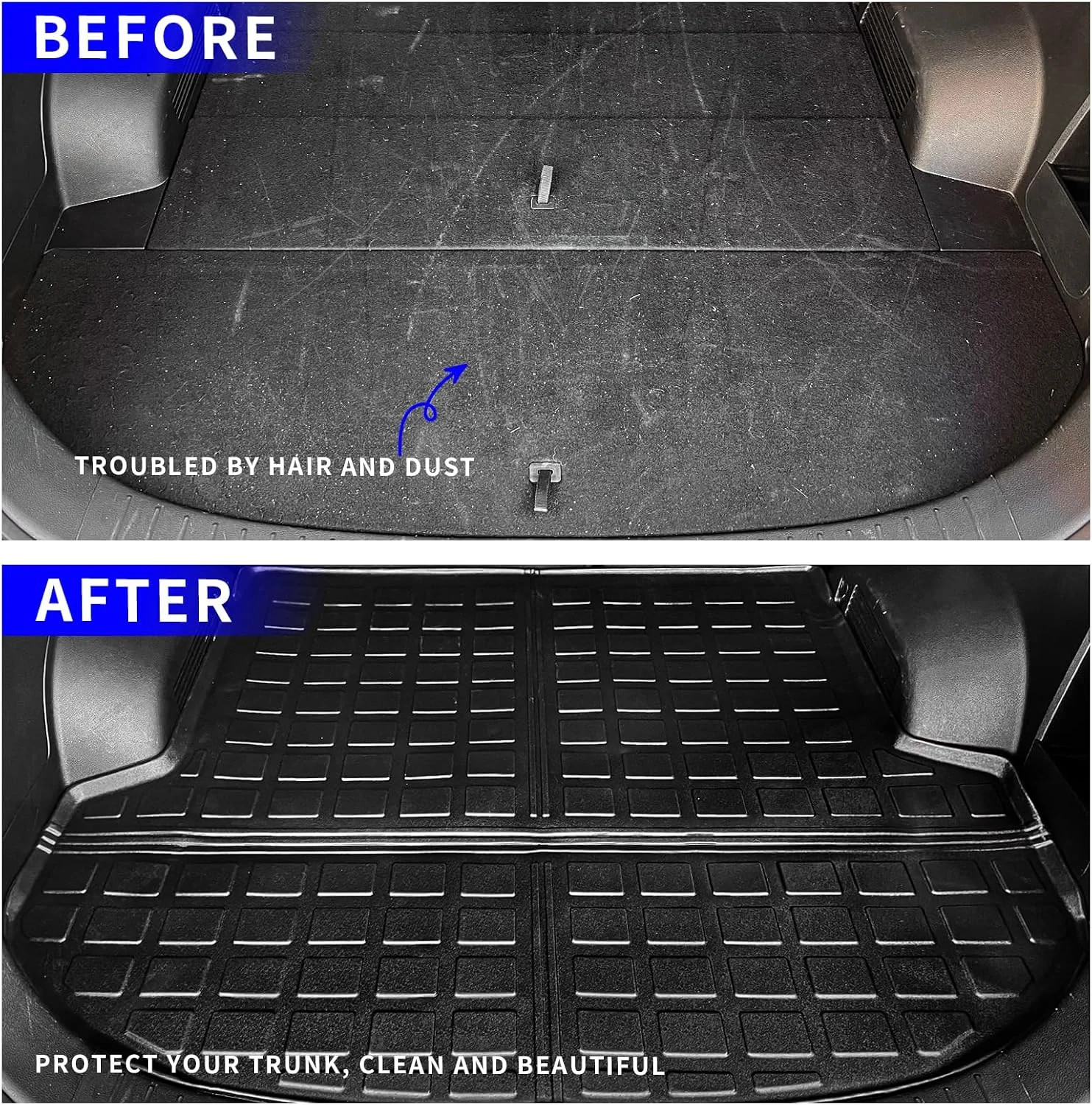 Rongtaod Cargo Mat Compatible with 2021-2023 Hyundai Santa Fe (Fit 5 Seats) Trun