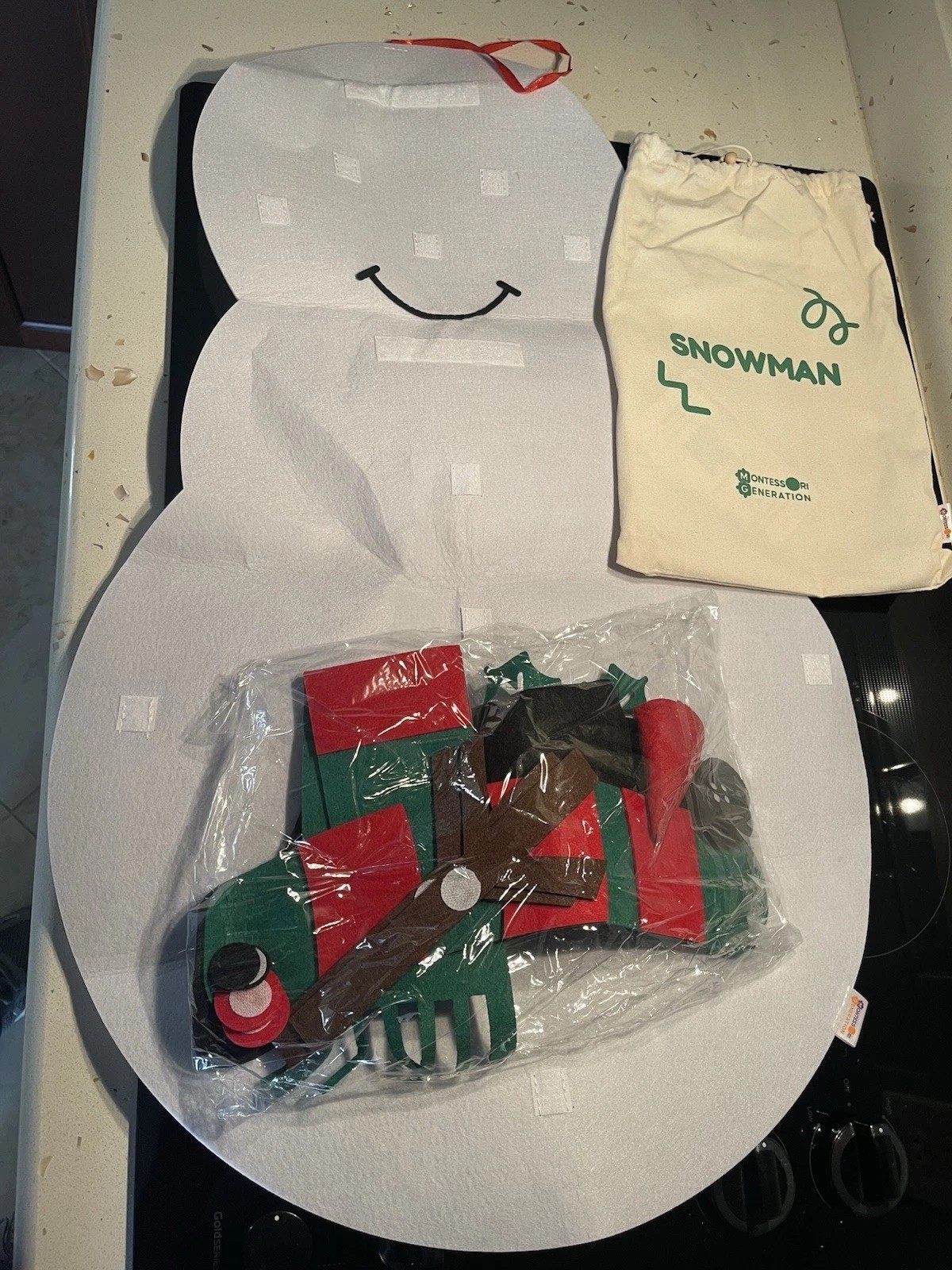 Montessori Snowman And Felt Ornaments NIB Free Shipping