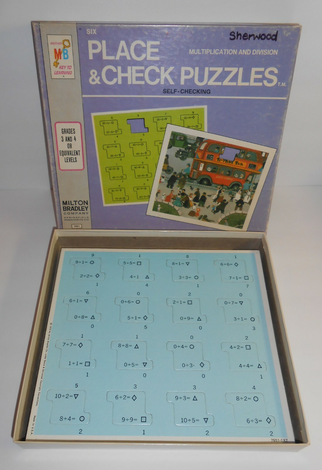 Vintage 1974 Milton Bradley SIX PLACE & CHECK PUZZLES for Math – Never Used