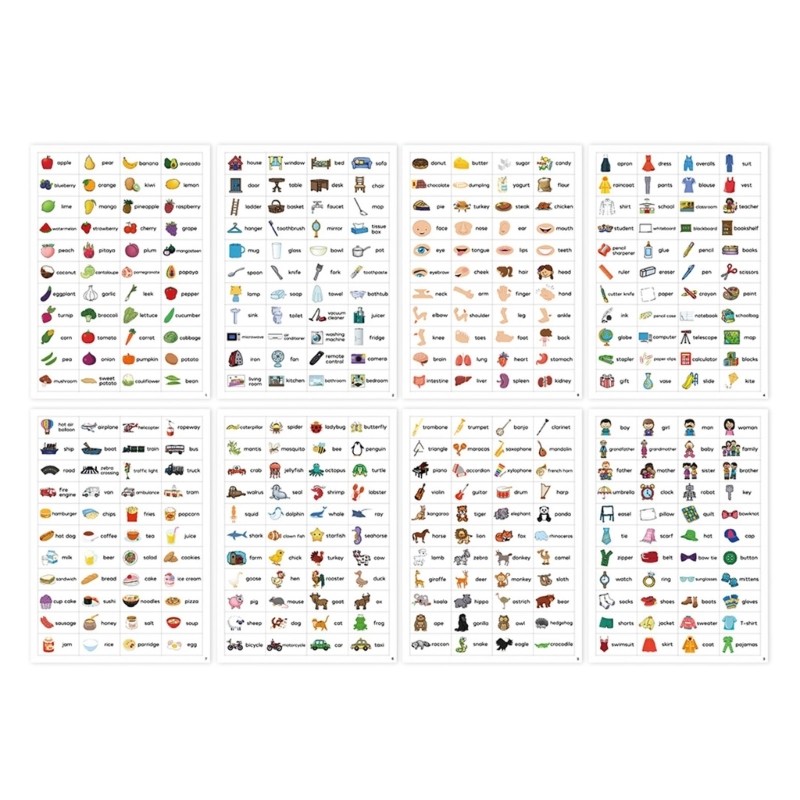 Multifunctional Vocabulary Sticker Adhesive Word Labels for Preschool Classroom