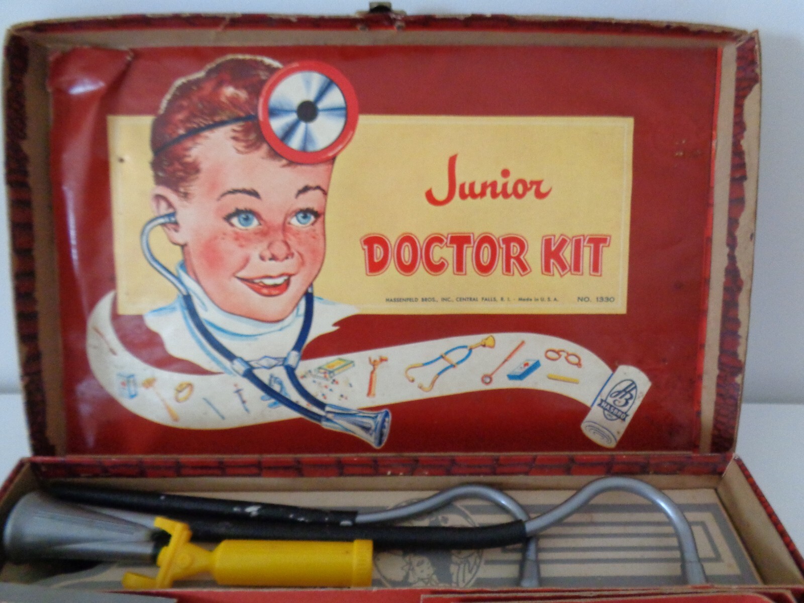 Junior Doctor Kit Box #1330 Hasbro Complete Brown