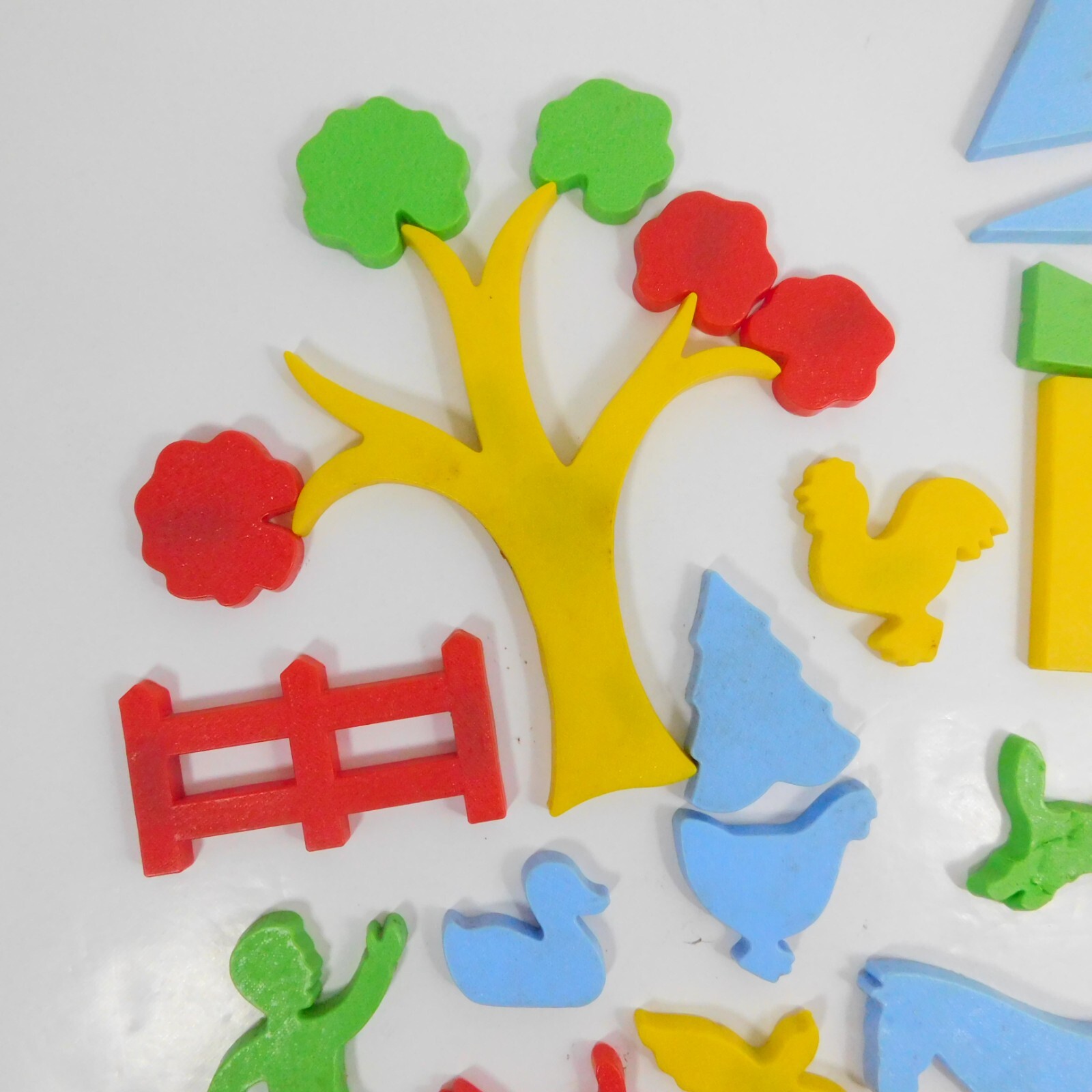 Fridge Magnetic Farm Shaped Lot Barn Chicken Bird Horse Duck Tree Fence Rooster