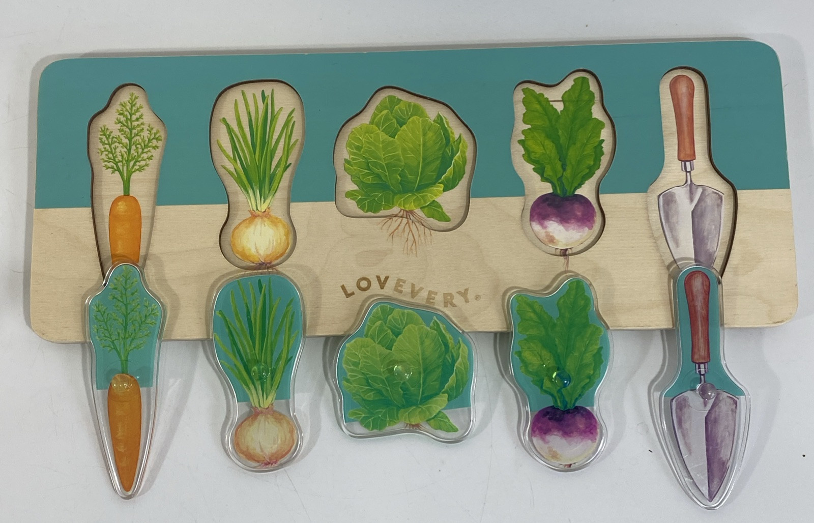 Lovevery Lot Montessori Toy Land Sky Puzzle Wood Camper Community Veggie Garden