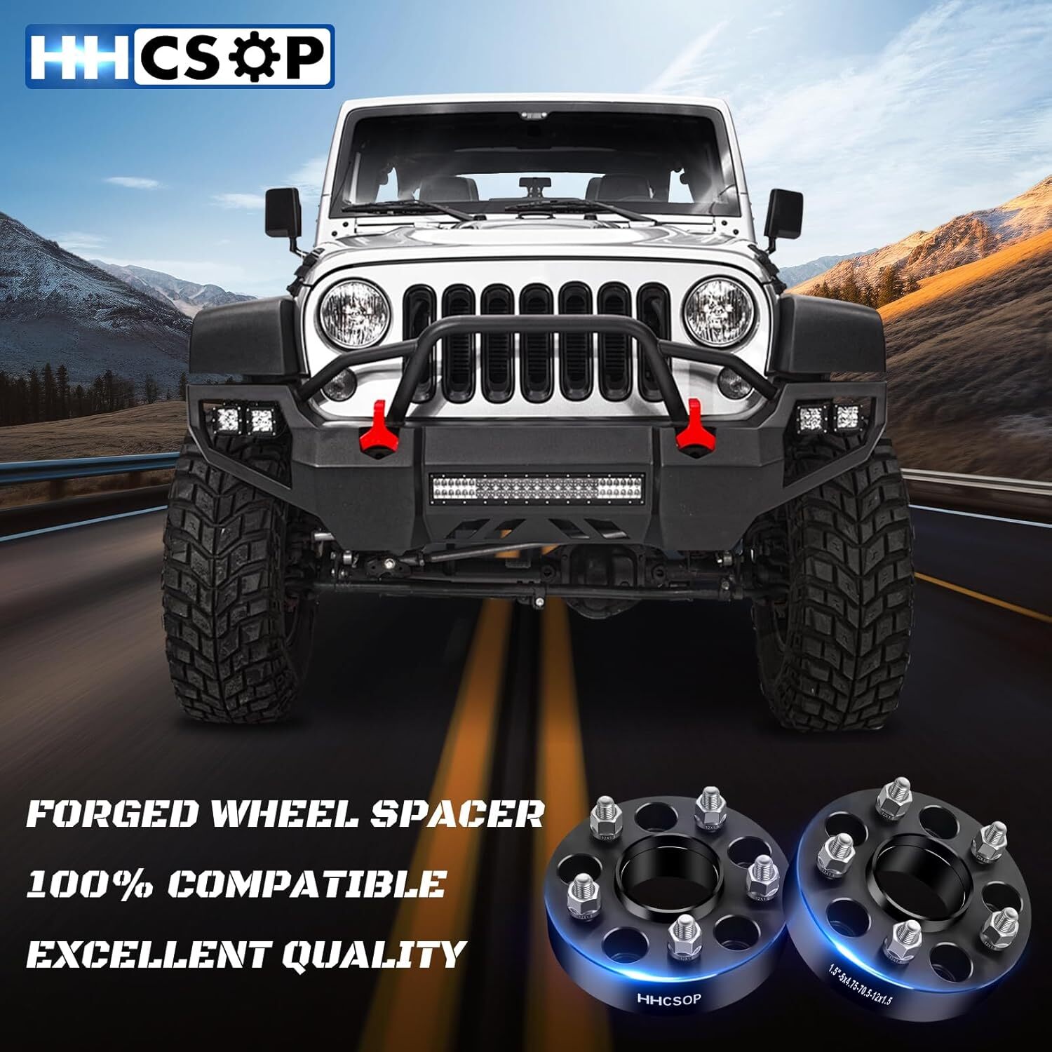 5×4.75 Wheel Spacers 1.5″ (38mm) Bore 70.5mm with M12X1.5 Studs for Chevy S10