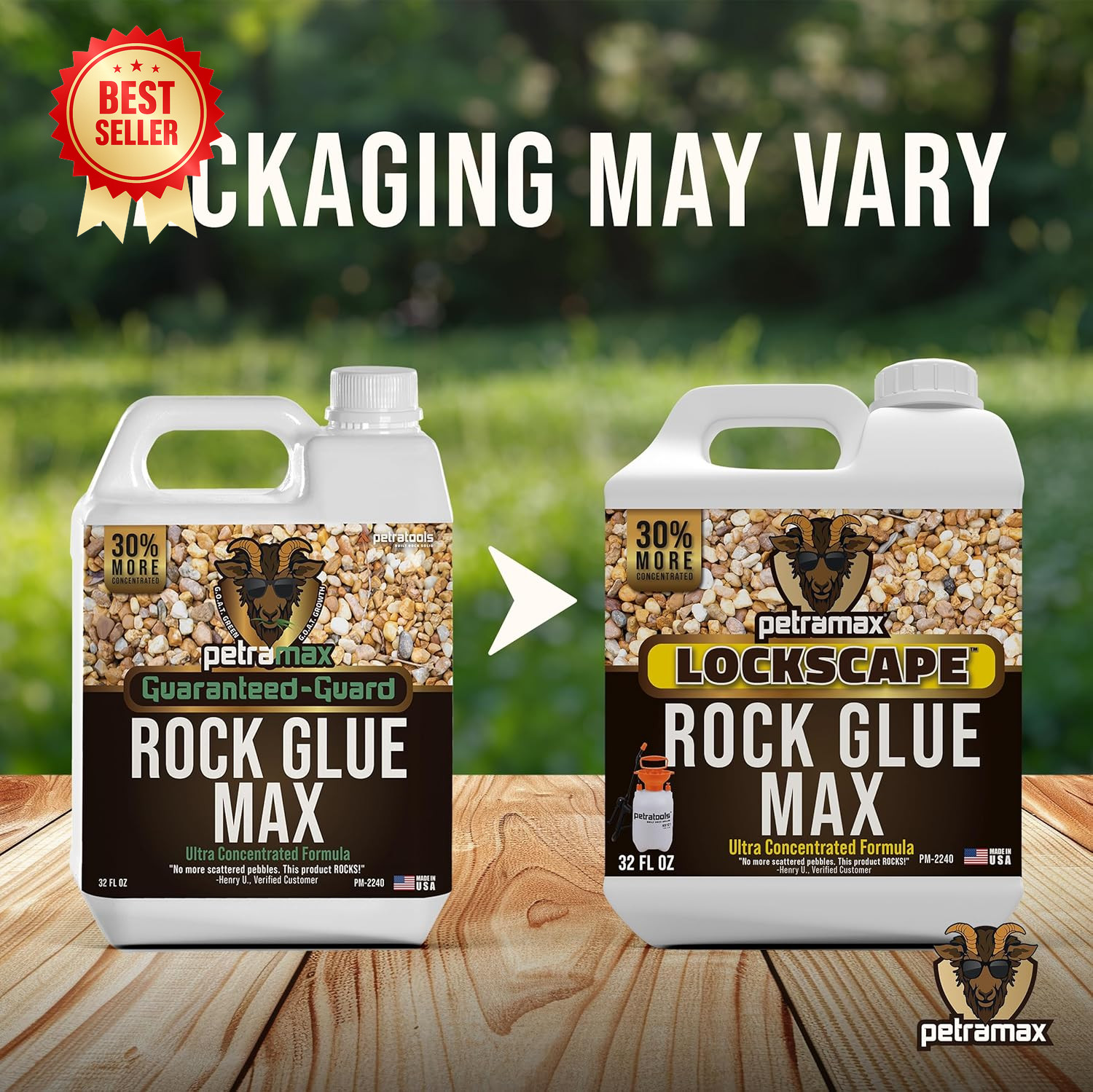 Max Rock Glue 32oz Landscaping Mulch Gravel Binder Covers 50 Sq Ft Pet Safe Clea