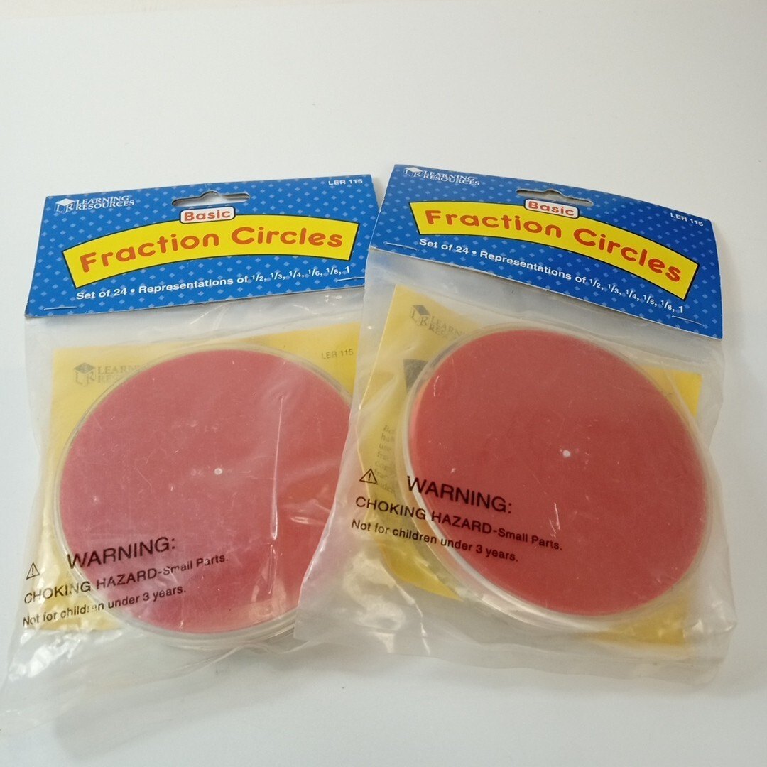 Learning Resources Fraction Circles Set of 2 NEW Sealed