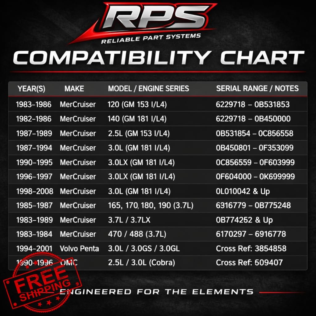 RPS Mechanical Fuel Pump Marine 3.0L 2.5L 3.7L