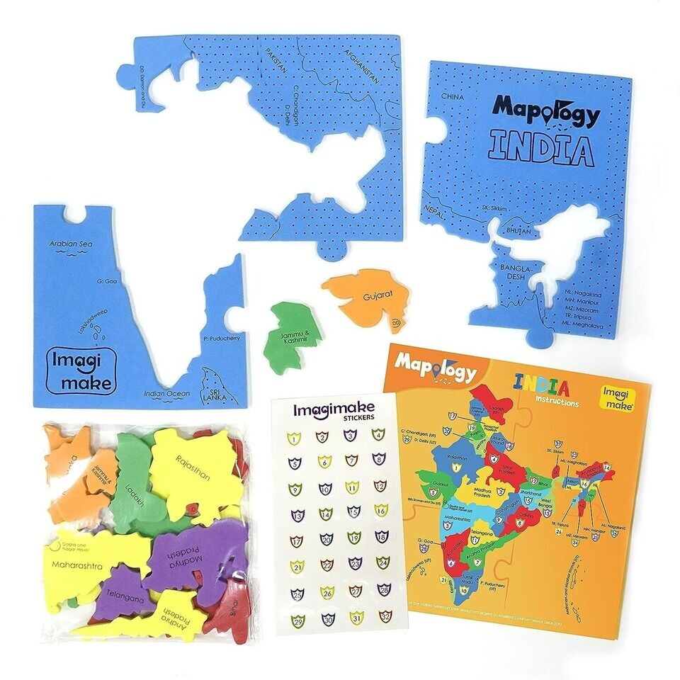 Mapology India Map Puzzles Geography for Kids Educational Toys Puzzles for Kids