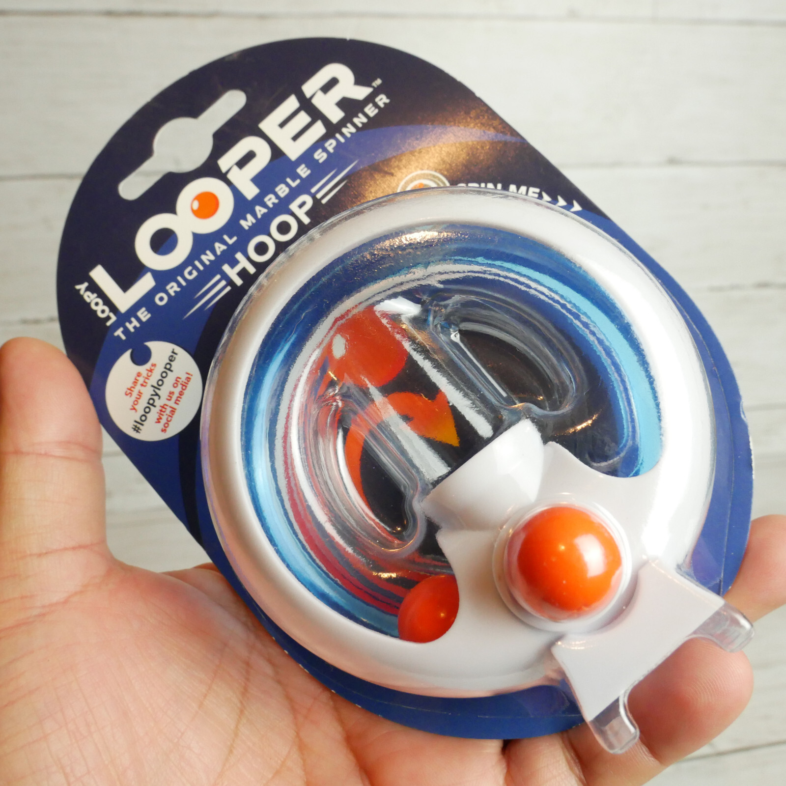 Blue Orange Loopy Looper The Original Marble Spinner Game Hoop New