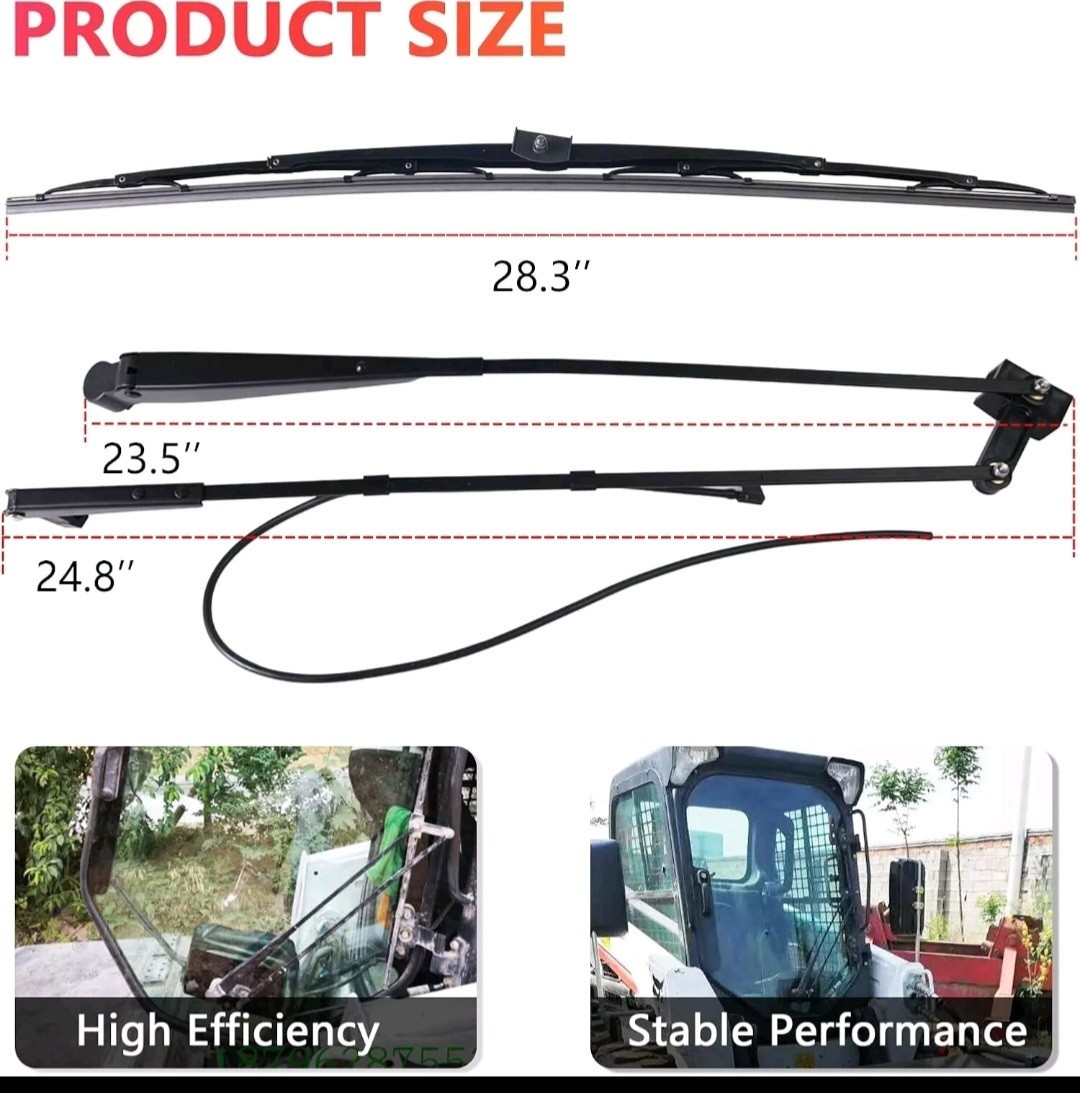 MIKODA Windshield Wiper Arm Wiper Blade Kit 7251263 Compatible w/ Bobcat Loader
