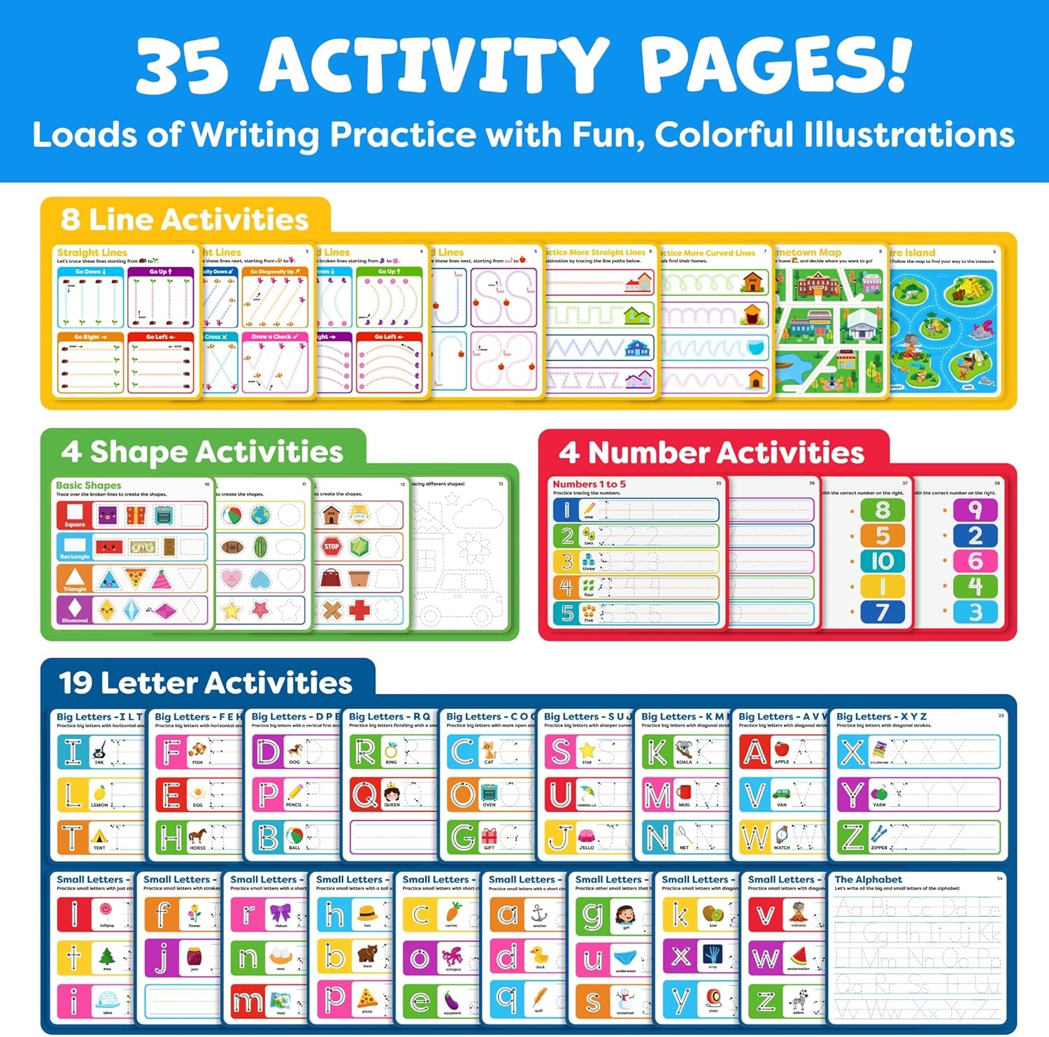 Preschool Learning Activities – Tracing Books for Kids Ages 3-5 – Toddler