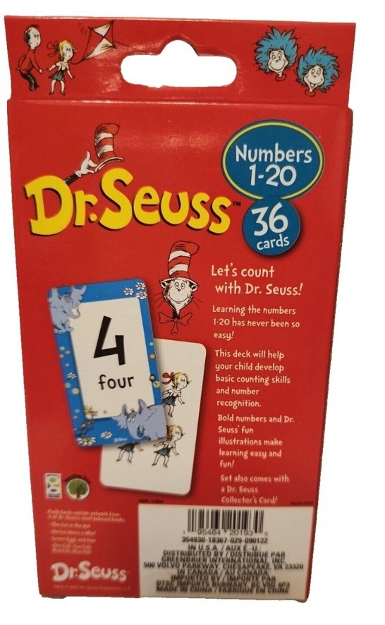 Dr. Seuss Learning Flash Cards: ABC’s & Words/Colors & Shapes/Numbers – Lot of 3