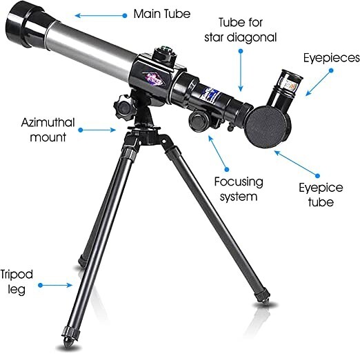 ​Science Telescope with Tripod 3 Eyepieces Portable For Kids Children& Beginners