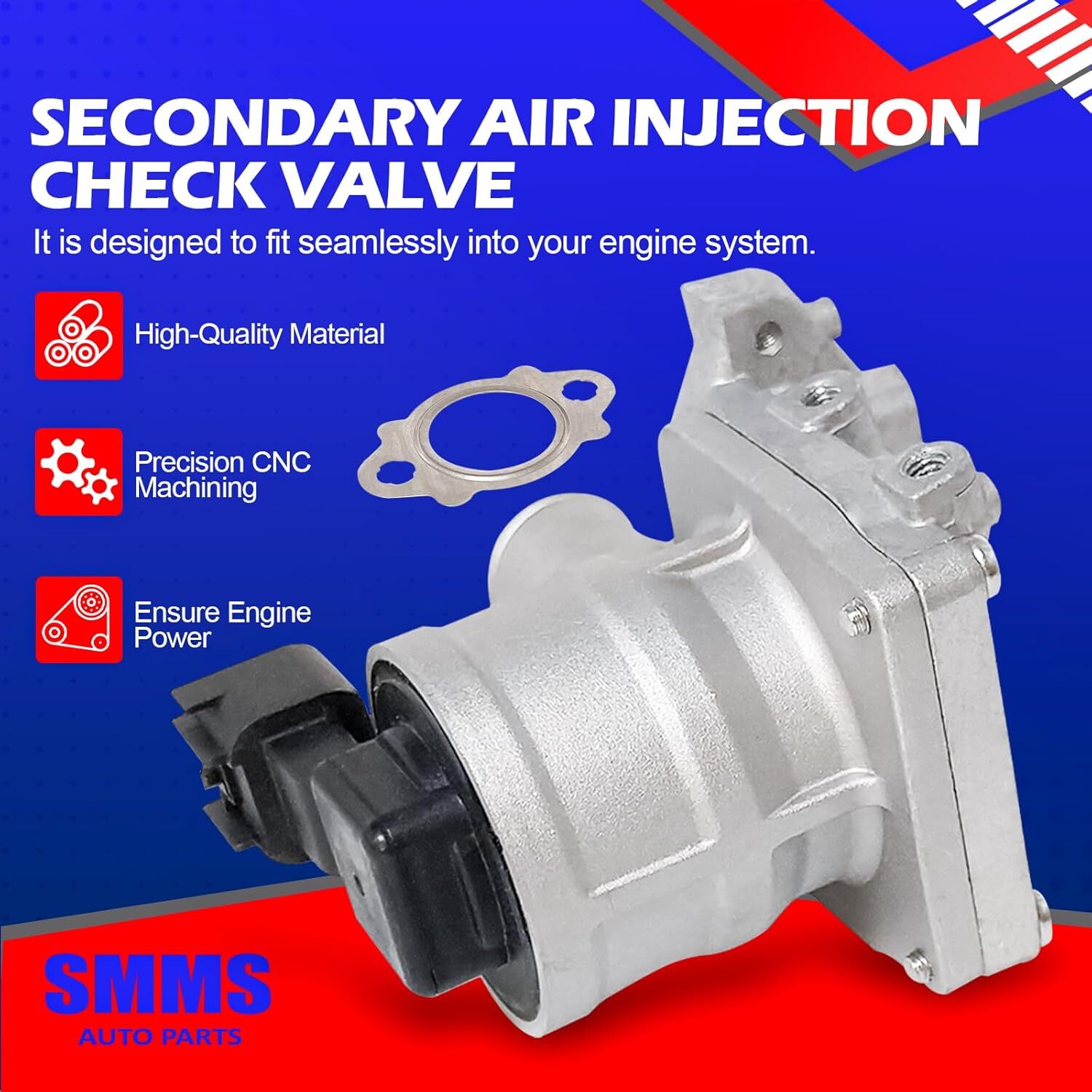 SMMS Secondary Air Injection Check Valve Compatible with Buick Allure LaCrosse