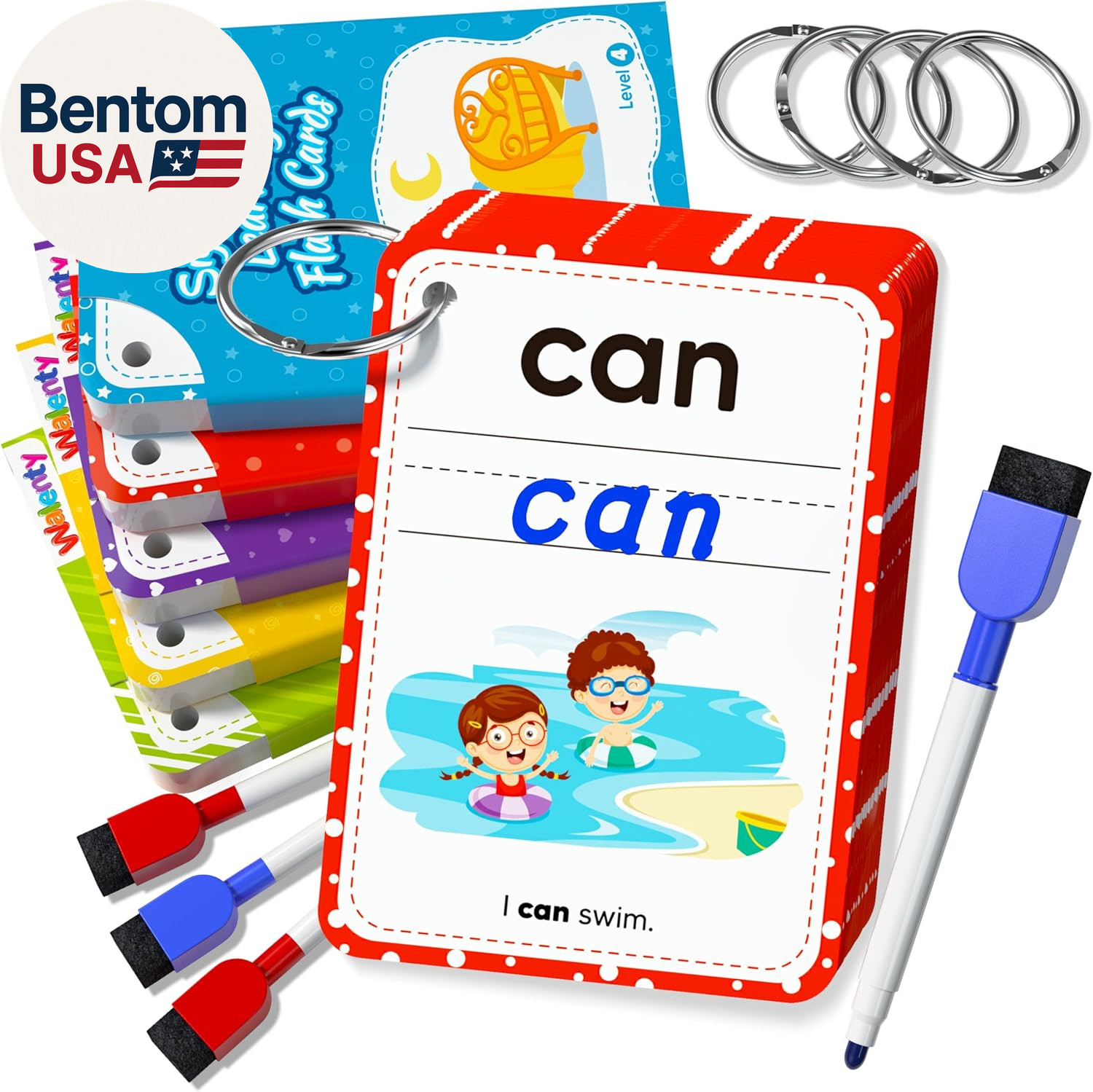 Sight Words Flash Cards Kindergarten, 250 Dolch Sight Word Writing Reading Spell