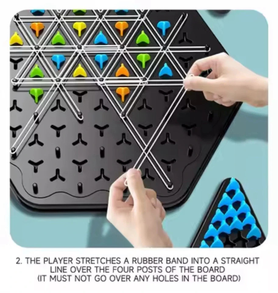 Chain Chess Rubber Band Strategy Game – Geometry Brain Teaser Puzzle – New