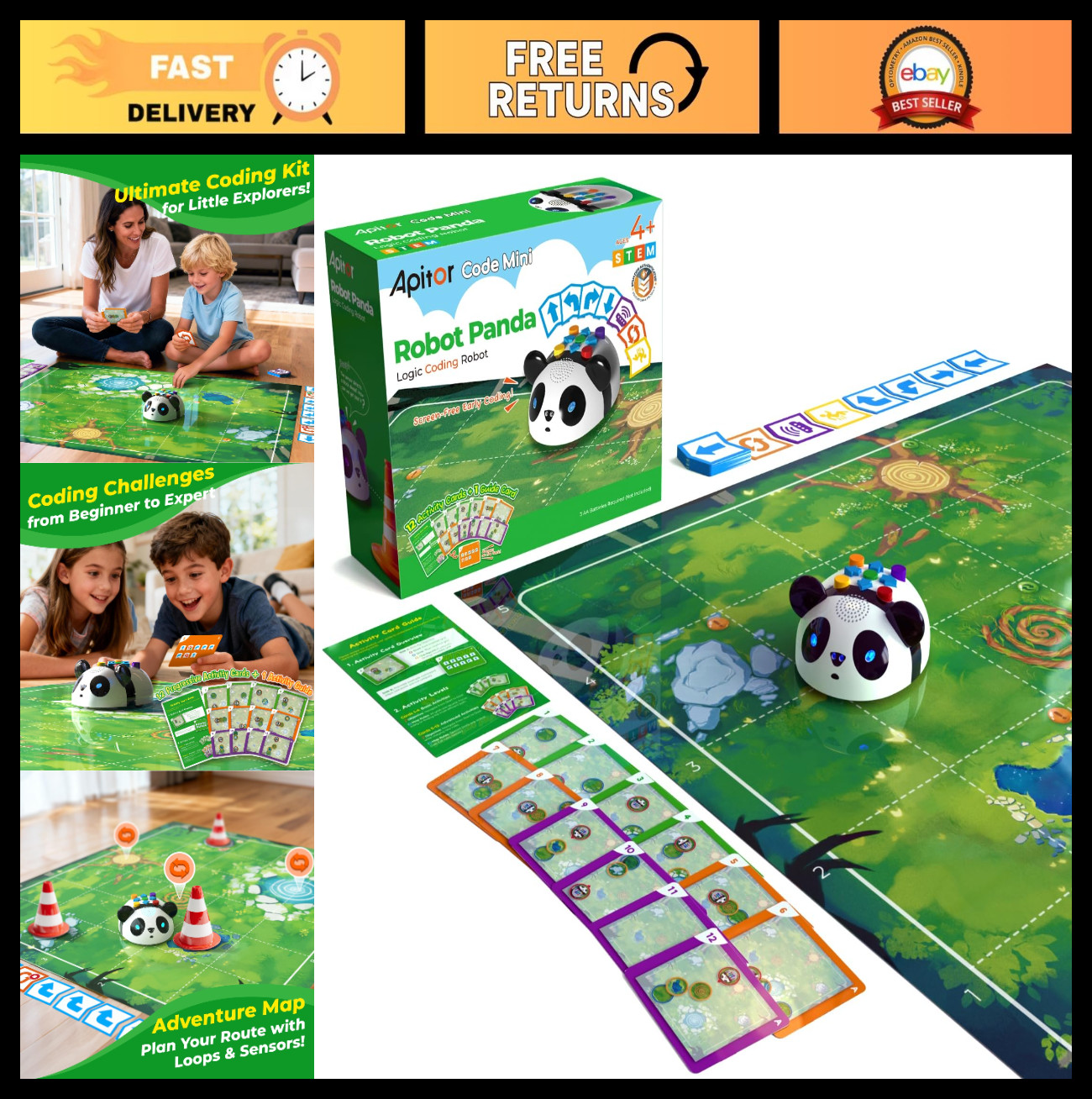 STEM Coding Robot Activity Set – 48 Pieces, Screen-Free Educational Toy for Kids