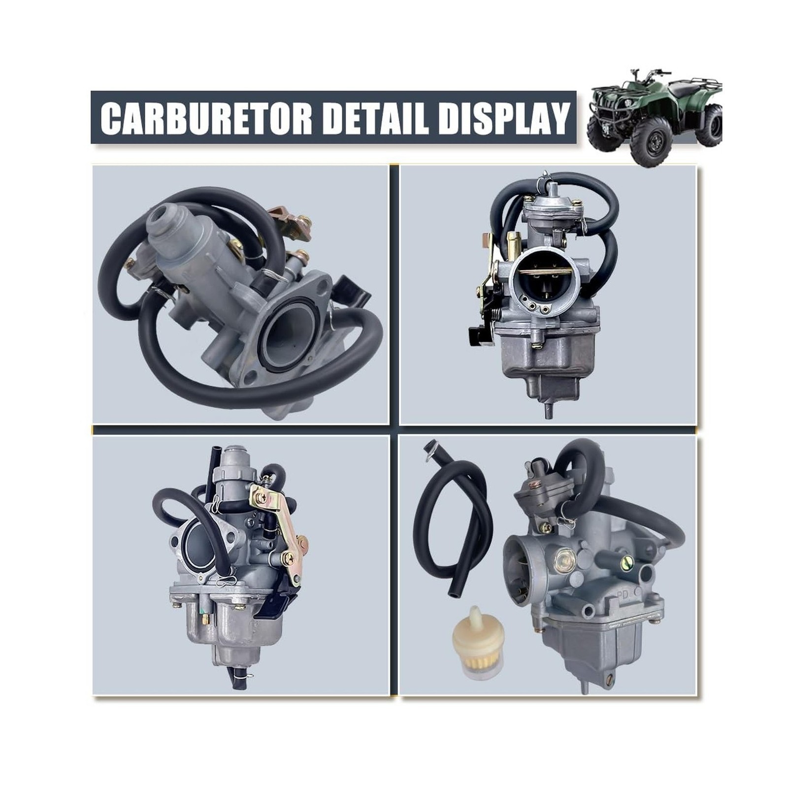 Carburetor w/ Fuel Tank Petcock Valve Set, Fit For Honda TRX250 Recon 250 ATV