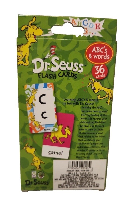 Dr. Seuss Learning Flash Cards: ABC’s & Words/Colors & Shapes/Numbers – Lot of 3