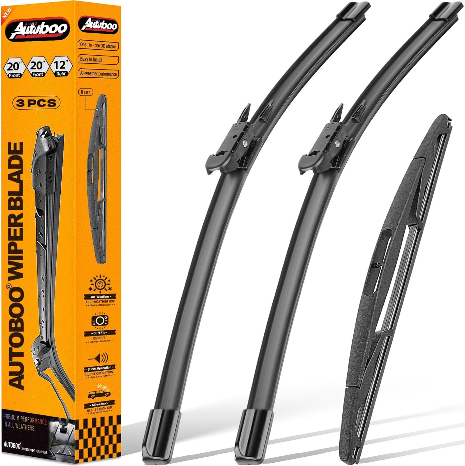 AUTOBOO Windshield Wipers 20+20+12 for Ford Escape 2008-2012