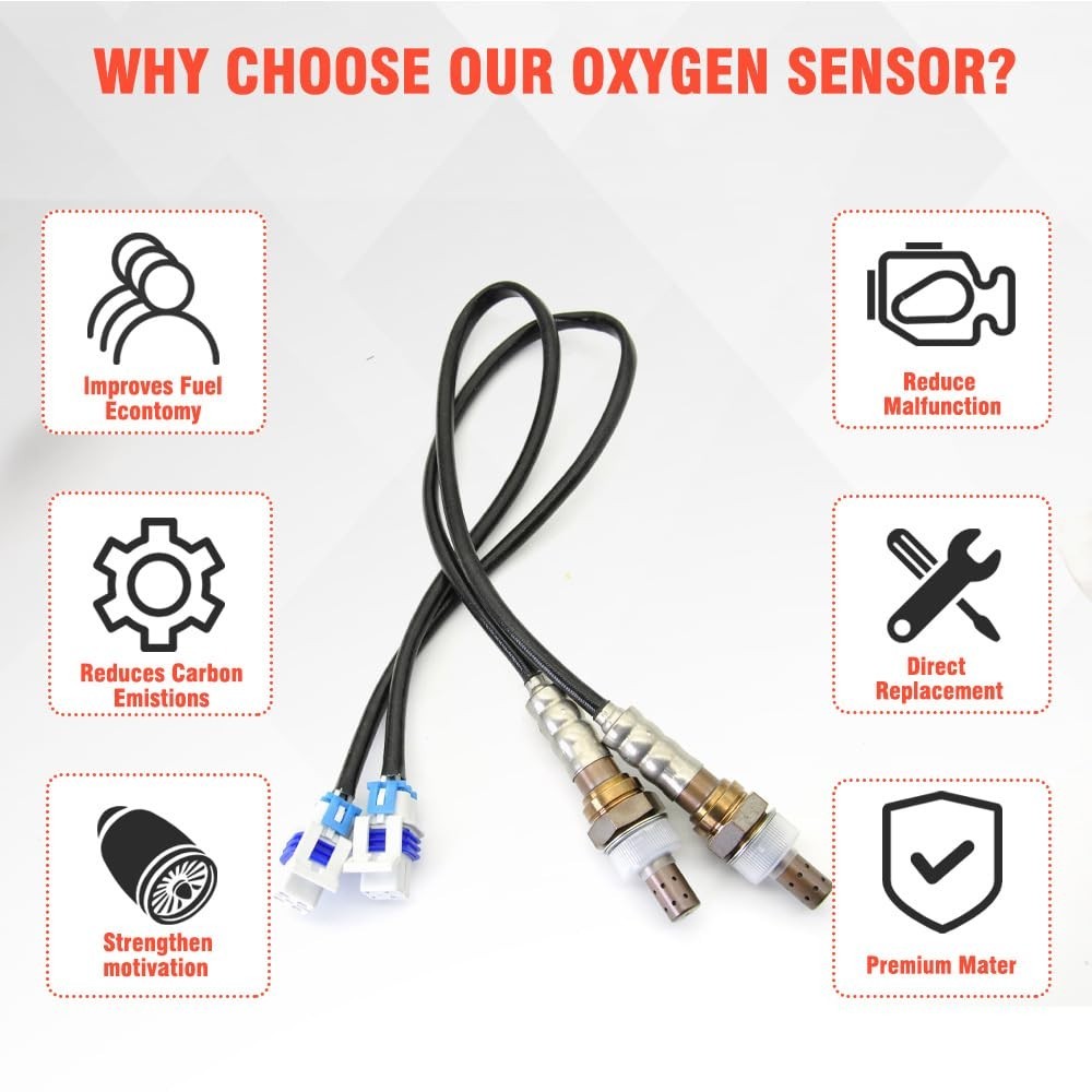 2PCS 234-4407 Downstream O2 Oxygen Sensor Compatible with Chevy Silverado 1500 2