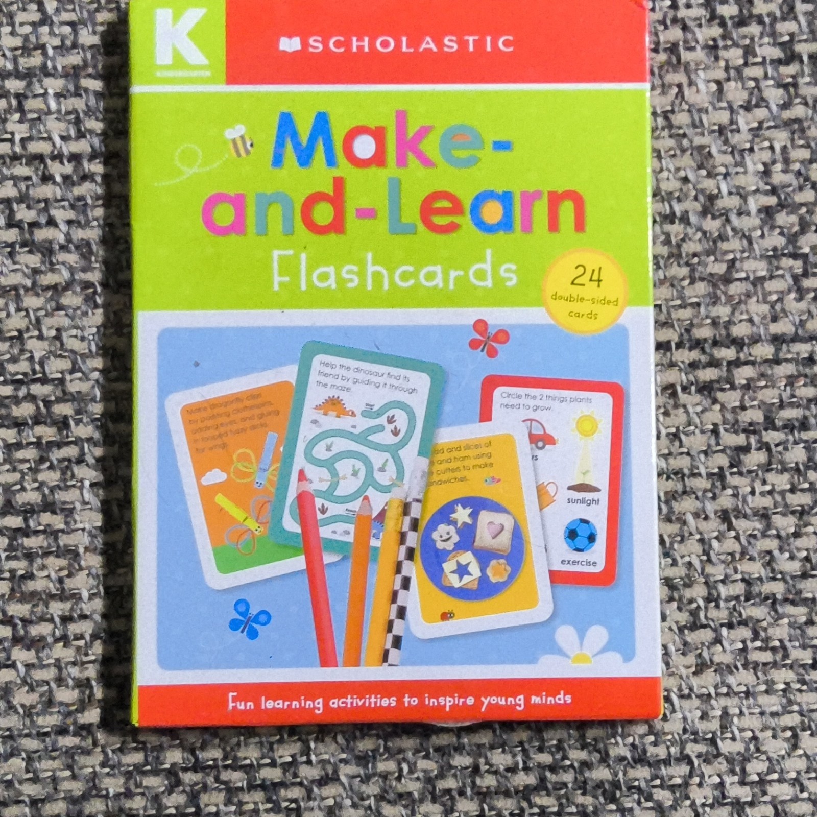 Scholastic Make-and-Learn Flashcards 24 Double-Sided Reading/Phonics Cards