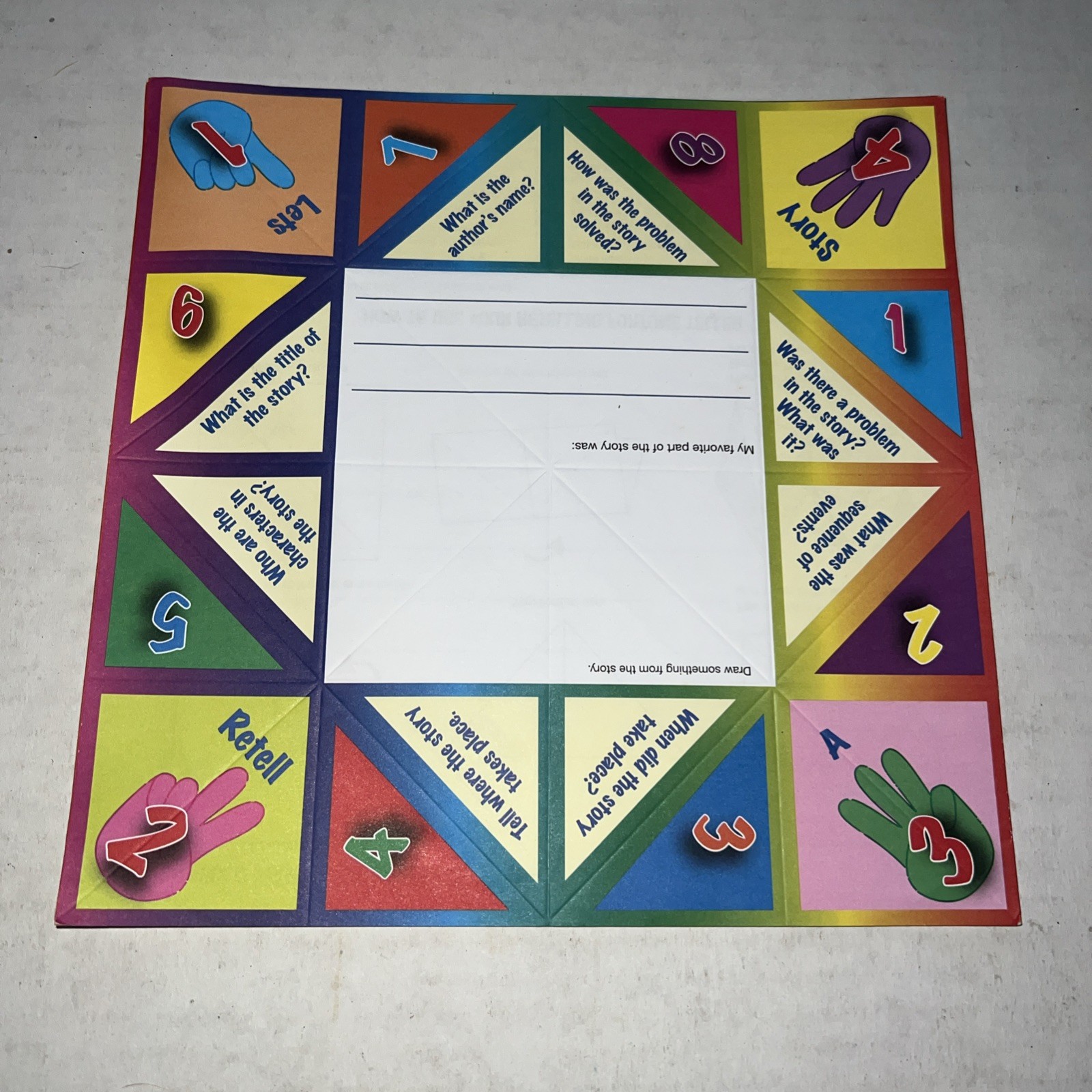 Vintage Paper Fortune Teller Story Retell By Really Good Stuff Lot Of 8