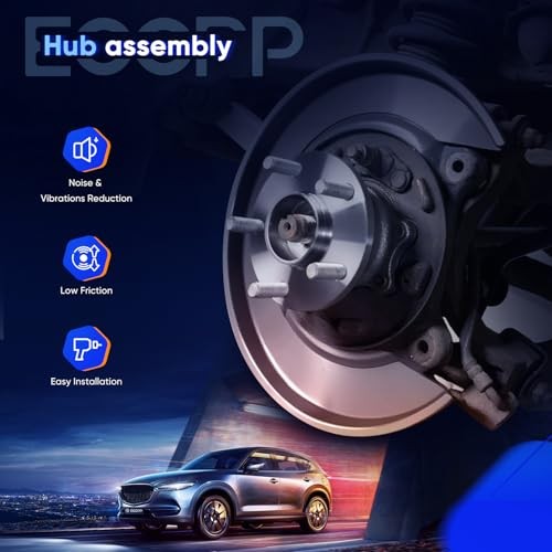 ECCPP Replacement for Pair of 2 New Complete Rear Wheel Hub Bearing Assembly for