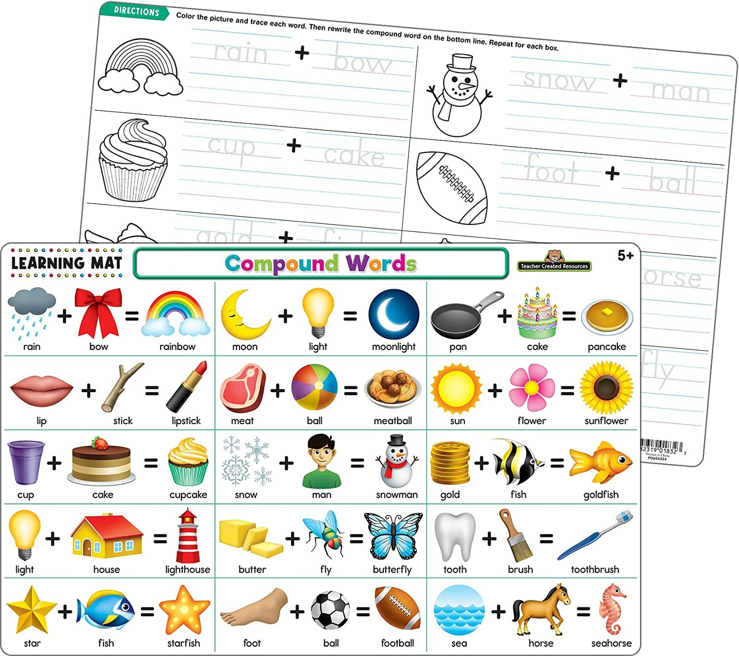 Compound Words Learning Mat ( Learning Mats can be fully cleaned and used again)