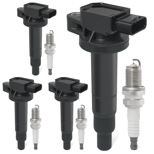 Set of 4 Ignition Coil Pack & Iridium Spark Plugs Compatible with 1.5L 2001-2009