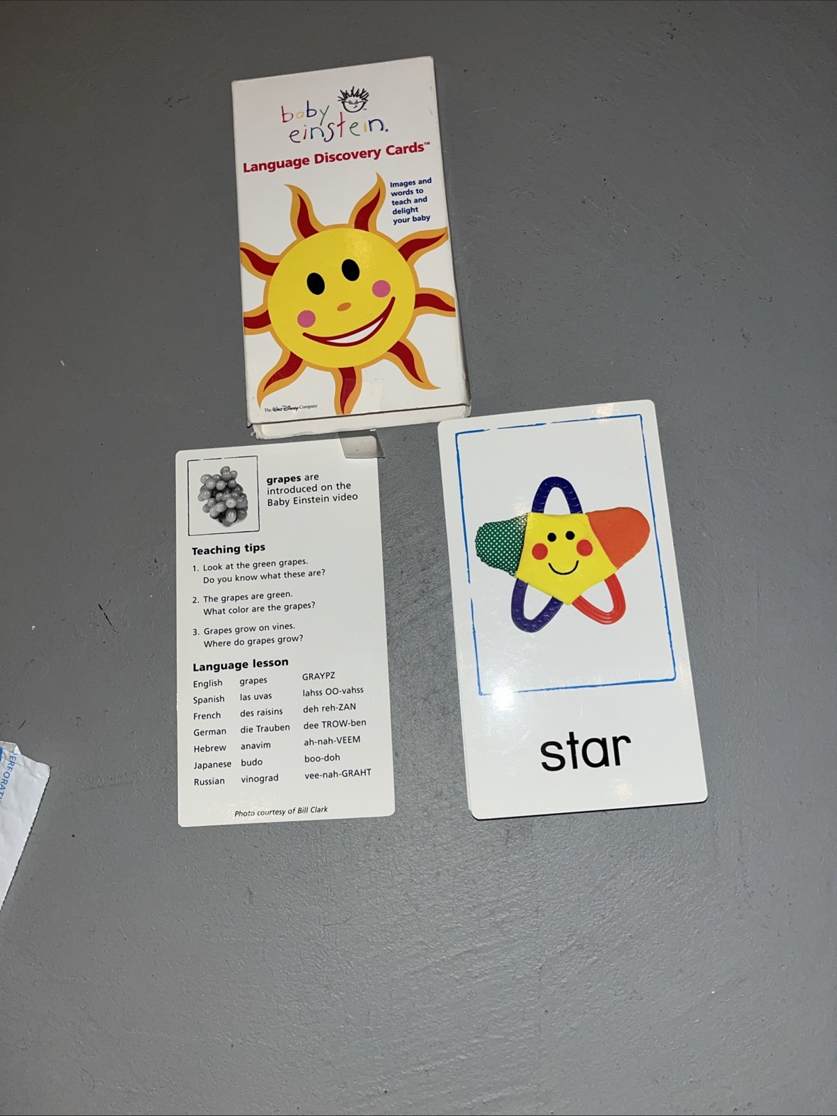 Baby Einstein Language Discovery Cards Educational Words Babies 1999 COMPLETE!