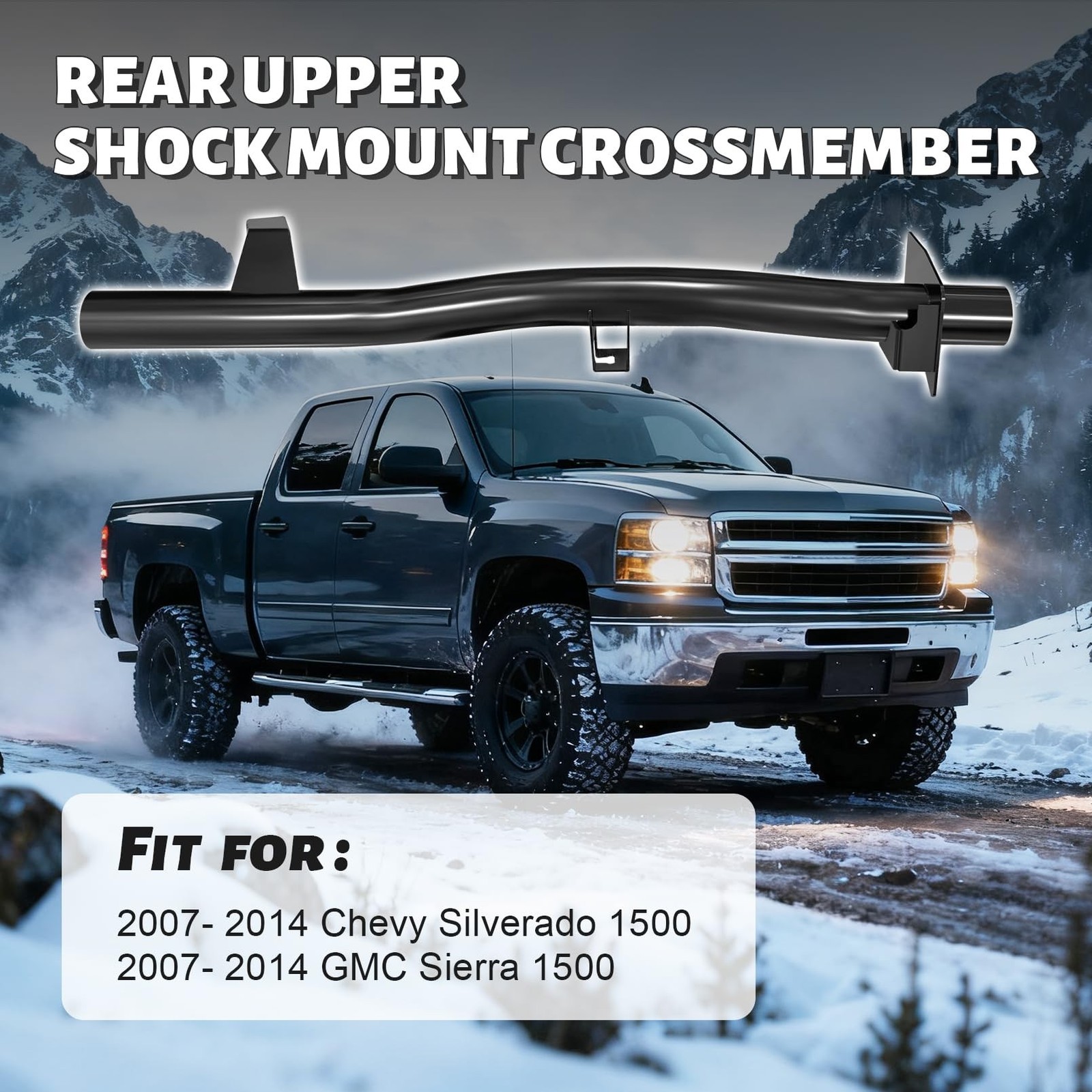 Rear Upper Shock Mount Crossmember Compatible with 2007-2014 Chevy Silverado …