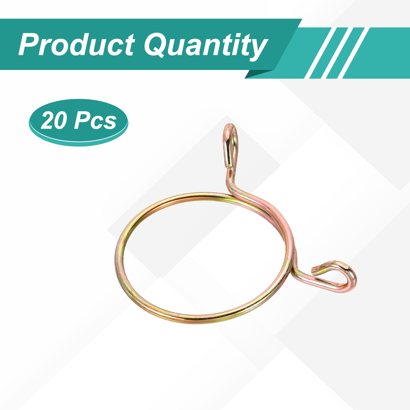 20Pcs 50mm ID 57mm OD Fuel Line Hose Clips Spring Clips Clamps Gold