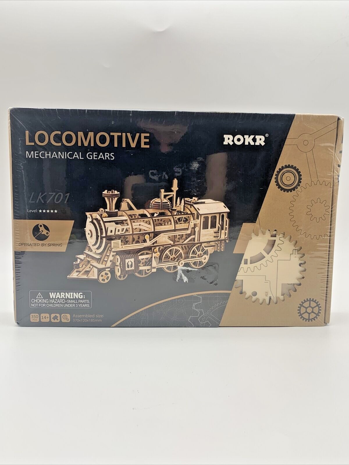 Robotime ROKR LK701 3D Wooden Puzzle Locomotive Vehicle Mechanical Gears