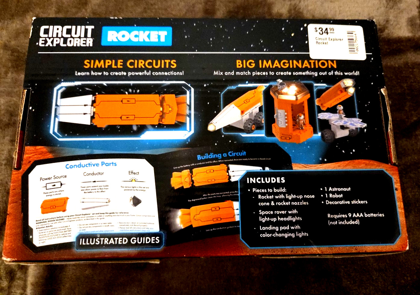 MIB Circuit Explorer Rocket Ship Space Toy, Building Set, STEM Toys MRSP $34.99