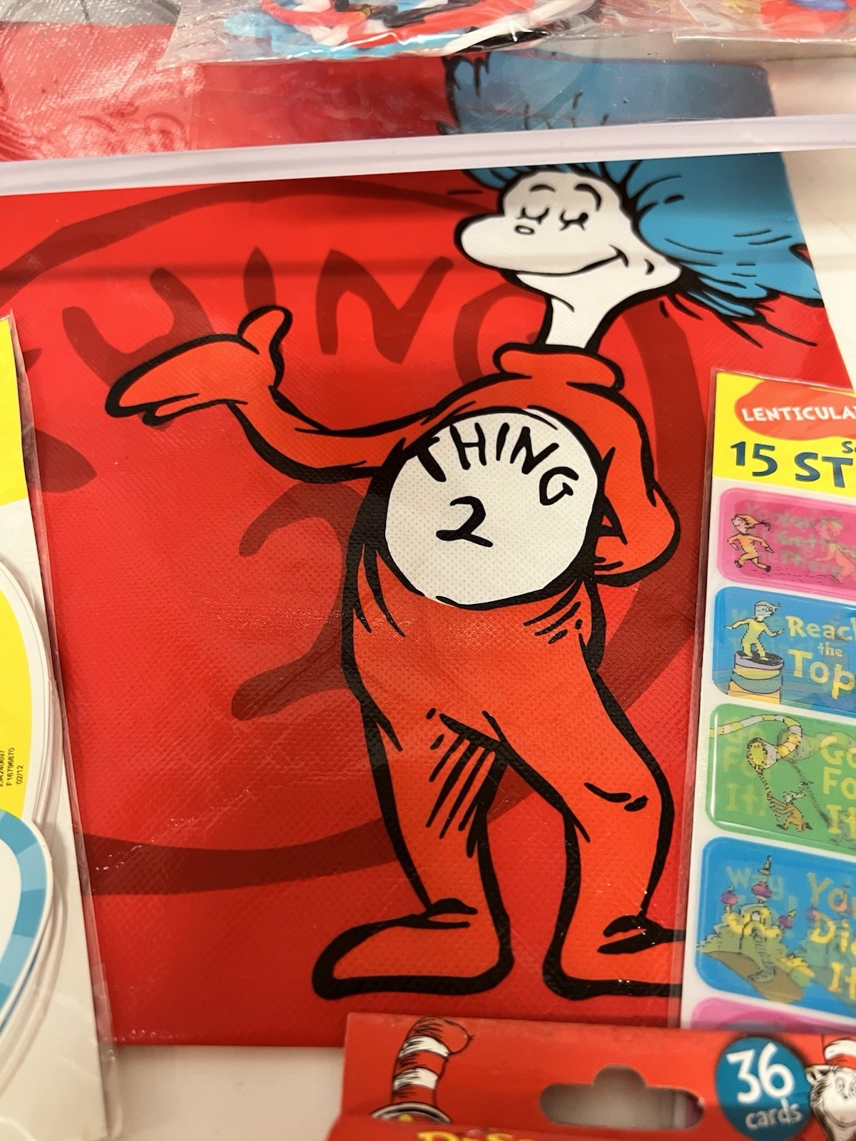 Dr Seuss Learning Bundle 3 Tote Bags Flash Cards ABC Numbers Stickers Classroom