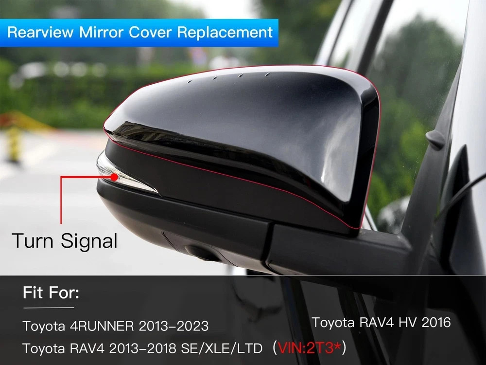 Passenger Right Side Mirror Cover Cap Compatible with Toyota Rav4 2013-2018 X…