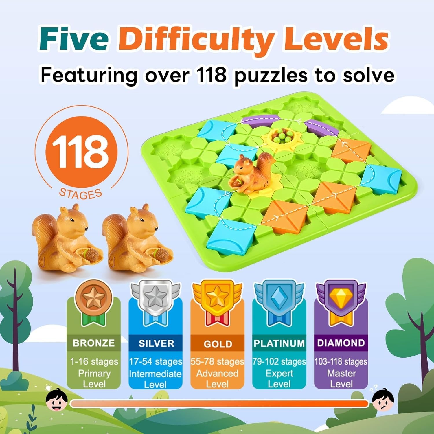 STEM Board Games for Kids Ages 4-8, Logic Puzzles for Kids Toys for 4 5 6 7 8 Ye