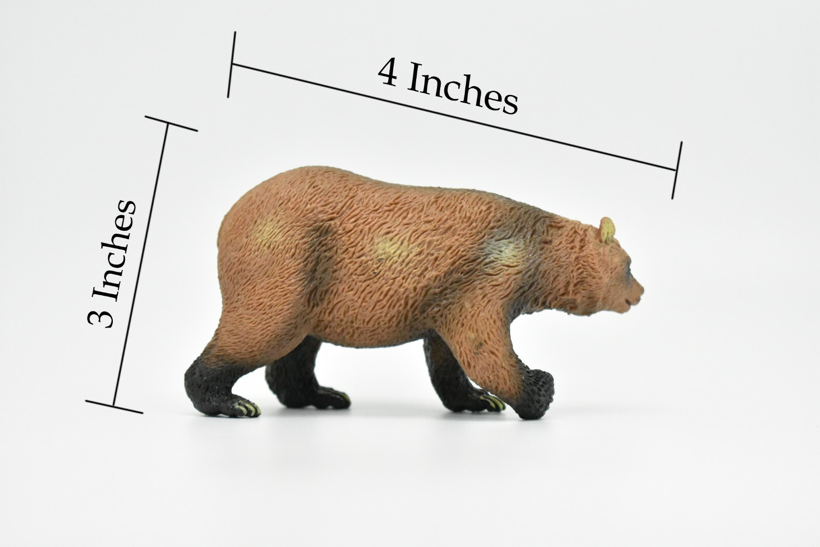 Grizzly Bear, Toy, Museum Quality Plastic Replica, Hand Painted 4″ CWG186 BB44