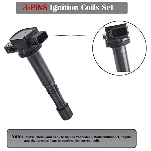Set of 4 Ignition Coil Pack Spark Plugs for Honda Accord CRV Civic SI Element