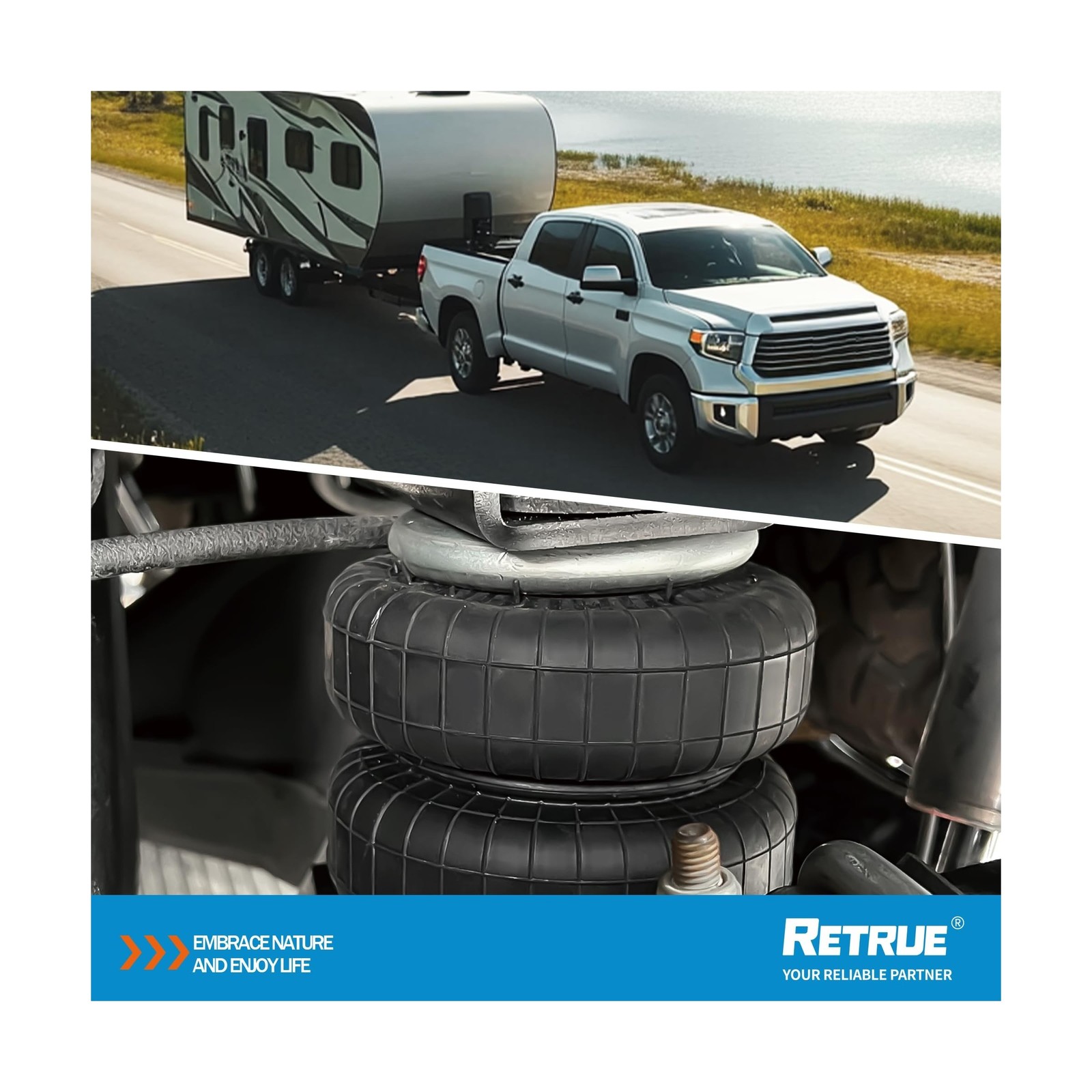 RETRUE Rear Air Bags Suspension Kit for Toyota Tundra 2007-2021 Truck Towing,…