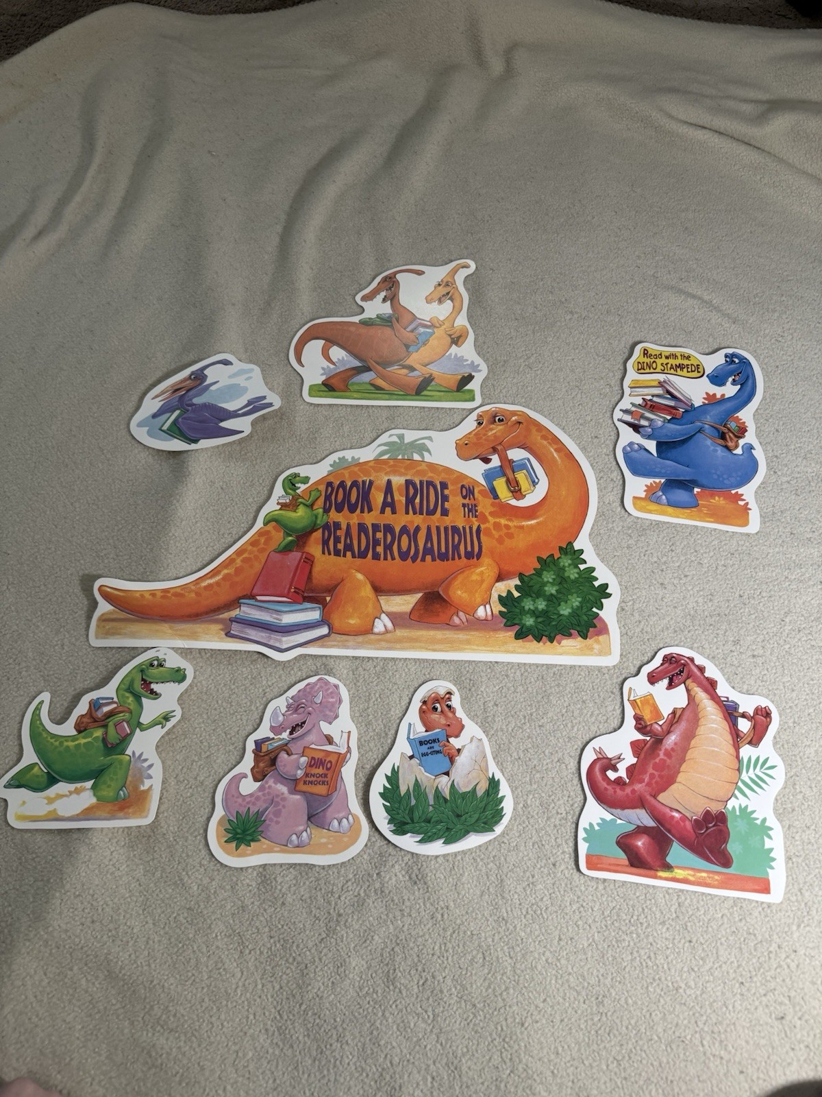 Vintage 90s Dinosaur Classroom School Bulletin Board Reading Books Nostalgia