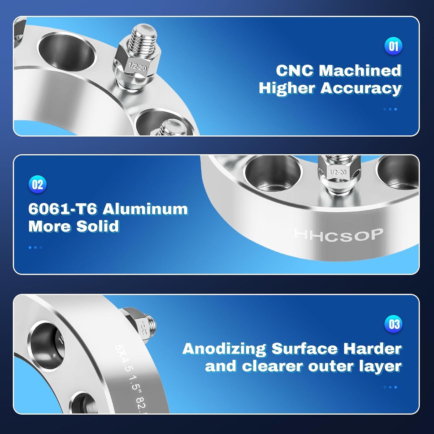 HHCSOP 5×4.5 Wheel Spacers 1.5 inch, Compatible with Ford Mustang Ranger