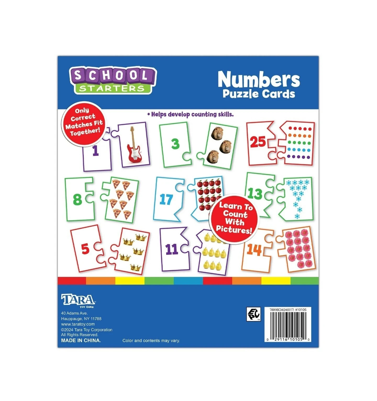 Tara Toy School Starter Numbers Puzzle Flash Cards Count & Learning Kids Fun