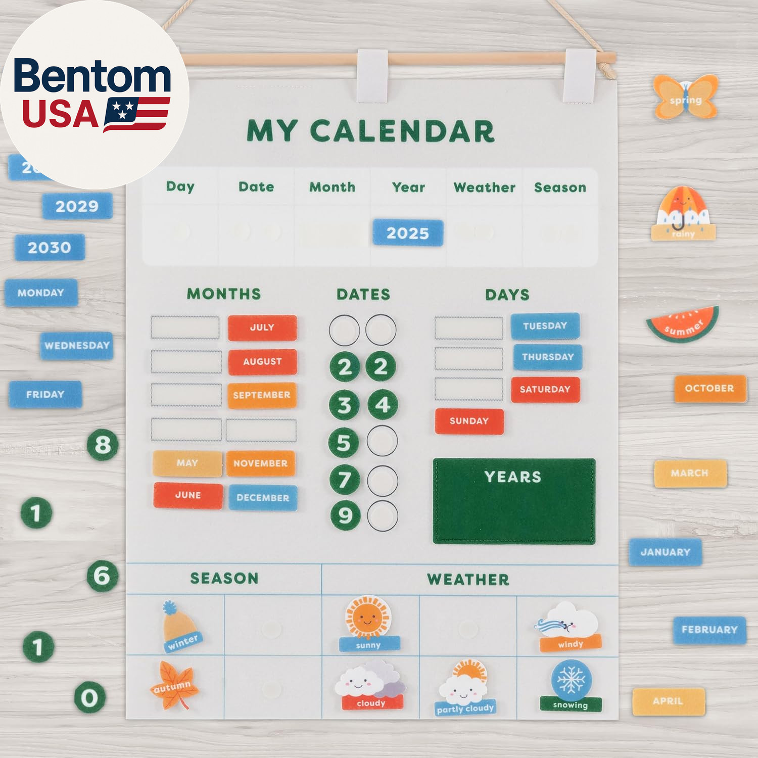 Beautiful Toddler and Kids Calendar – Perfect Homeschool Supplies with Months, D