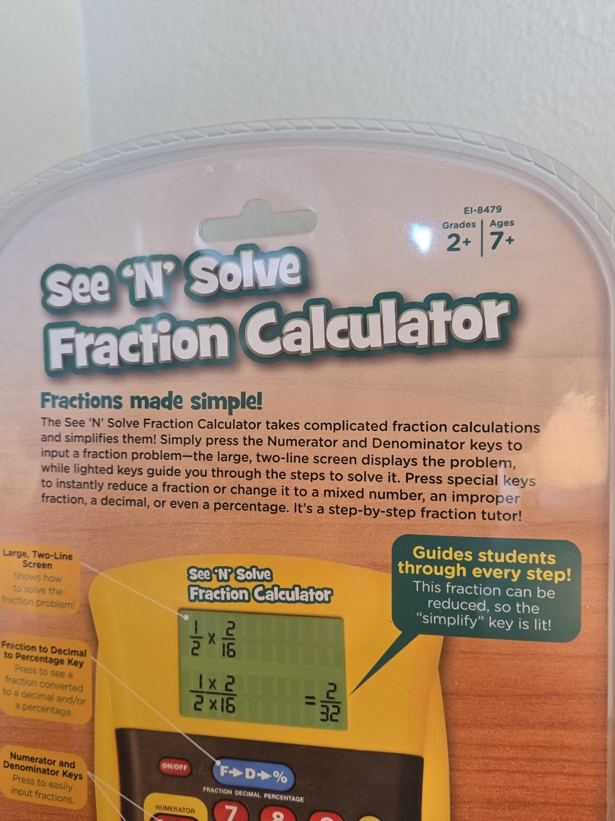 Educational Insights See ‘N’ Solve Fraction Calculator New Sealed Educational
