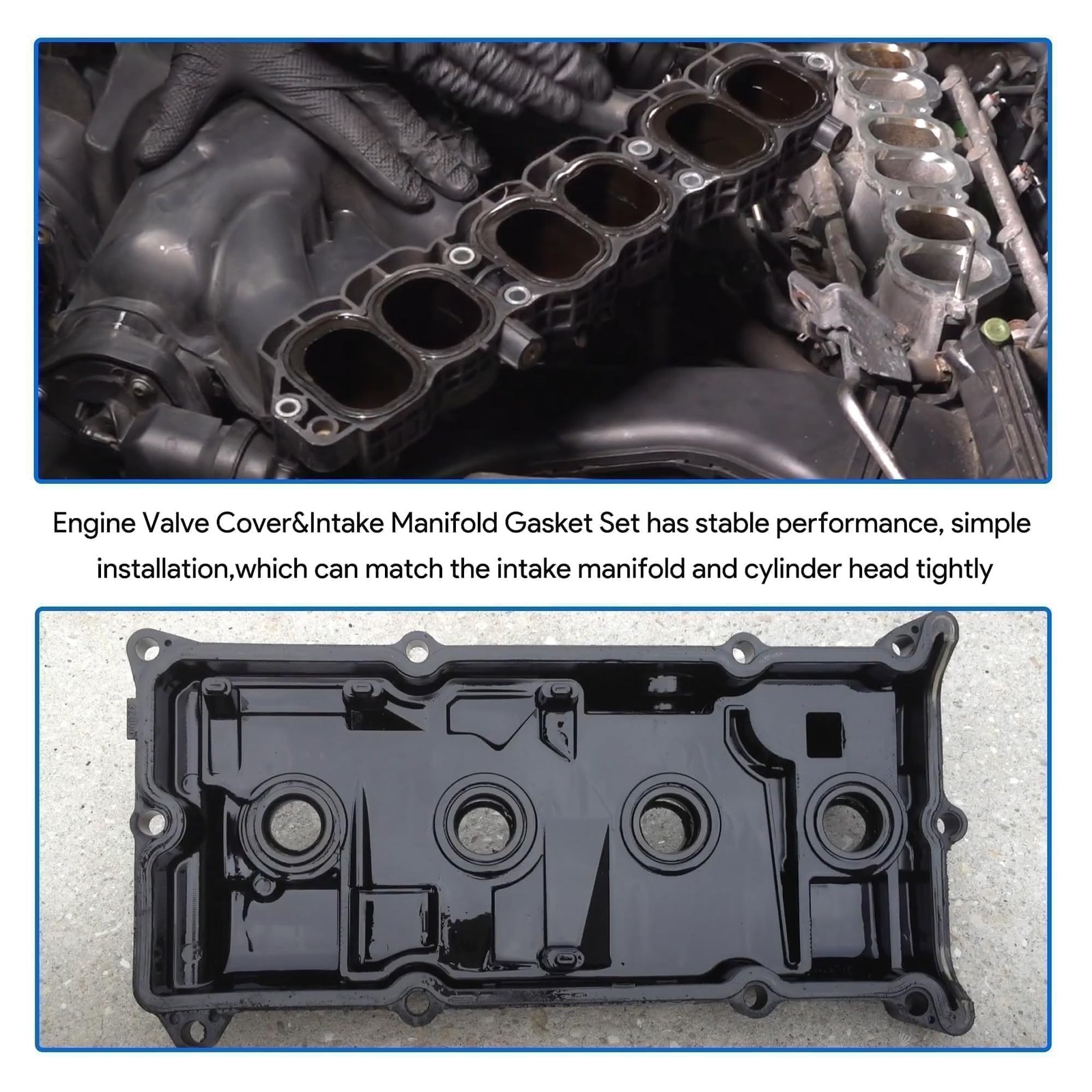 Engine Valve Cover and Intake Engine Manifold Gasket Set Fit for Nissan Infin…