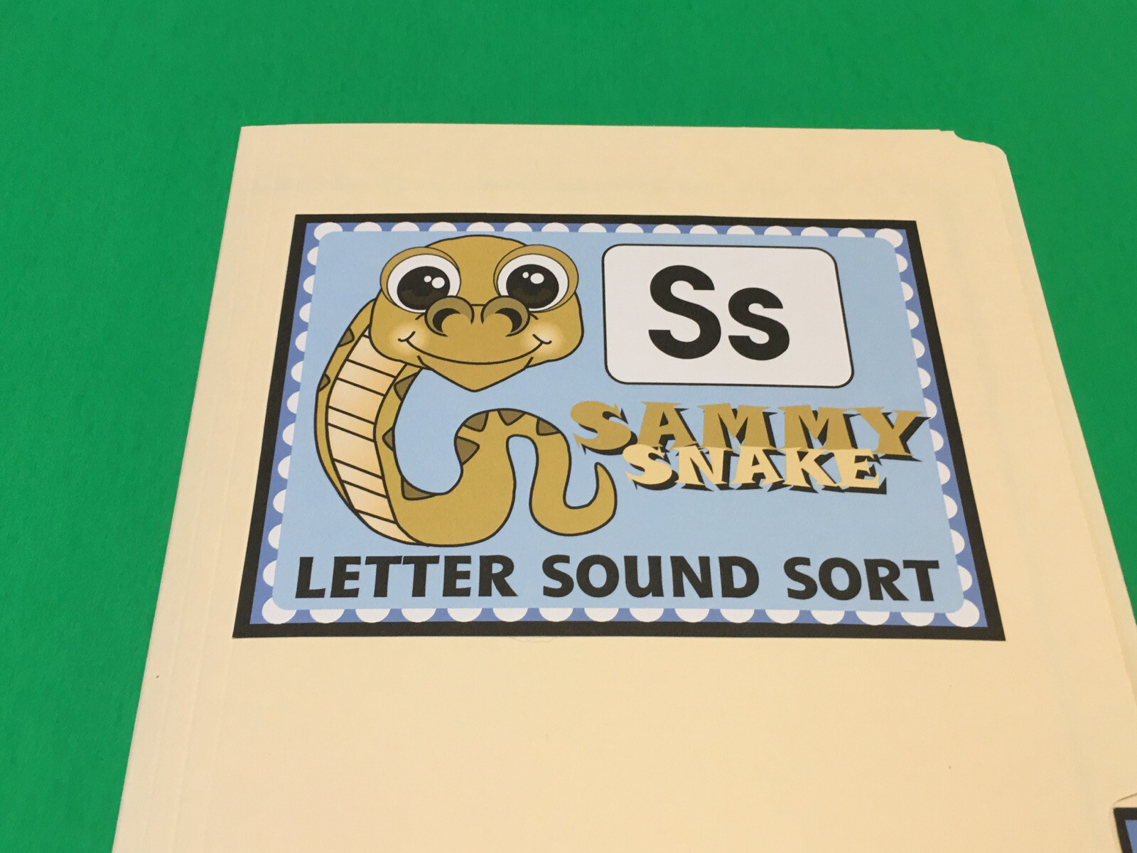 Sammy Snake – Letter Ss – DIY File Folder game – Printed / Uncut